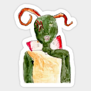 Ogre princess girl warrior ogre troll kids painting Sticker